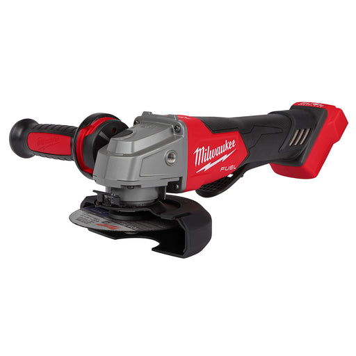 Milwaukee angle grinder on a white background.