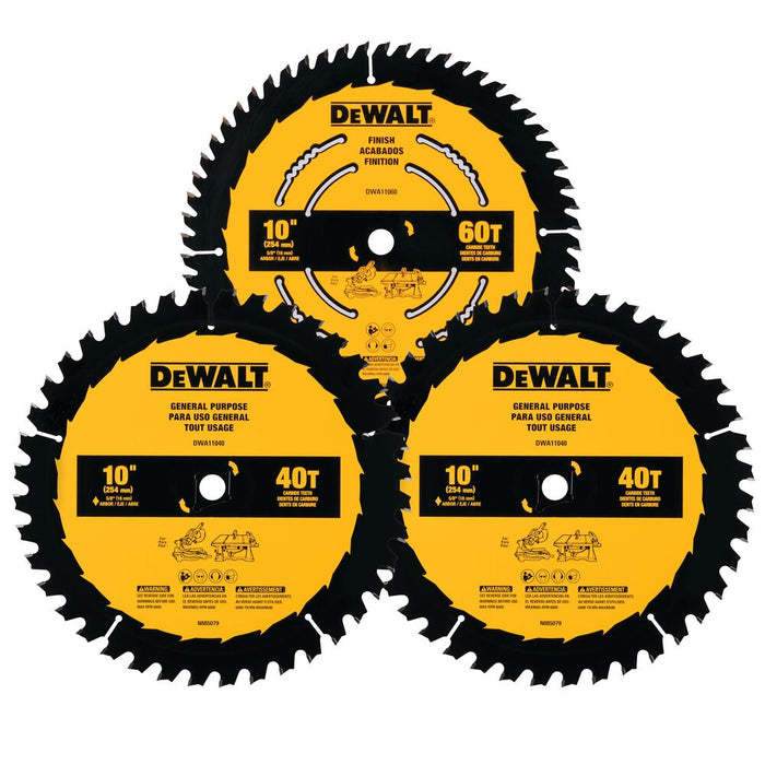 10 in. 40T / 60T General Purpose Combo Pack (3 Blades)