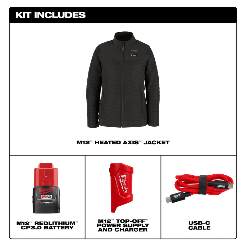 M12™ Heated AXIS™ Women's Jacket Kit - Black - Newfoundland Distributors Ltd.