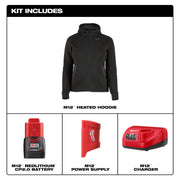 M12™ Heated Women's Hoodie Kit - Black - Newfoundland Distributors Ltd.