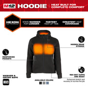 M12™ Heated Women's Hoodie Kit - Black - Newfoundland Distributors Ltd.
