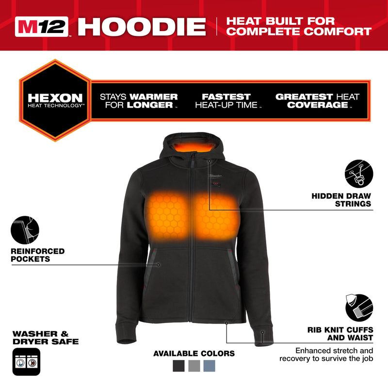 M12™ Heated Women's Hoodie Kit - Black - Newfoundland Distributors Ltd.
