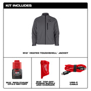 M12™ Heated TOUGHSHELL™ Jacket Kit - Gray - Newfoundland Distributors Ltd.