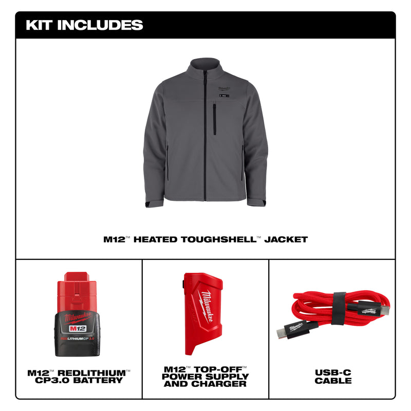 M12™ Heated TOUGHSHELL™ Jacket Kit - Gray - Newfoundland Distributors Ltd.