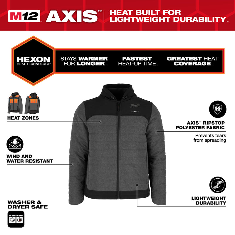 M12™ Heated AXIS™ Jacket Kit - Gray - Newfoundland Distributors Ltd.