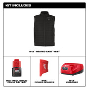M12™ Heated AXIS™ Vest Kit - Black - Newfoundland Distributors Ltd.