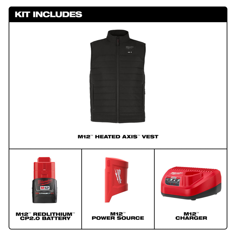 M12™ Heated AXIS™ Vest Kit - Black - Newfoundland Distributors Ltd.